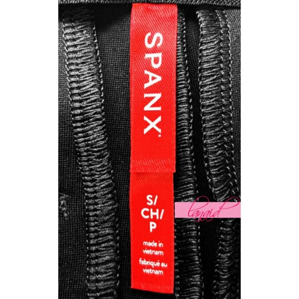 Spanx Perfect Pant Ankle Piped Skinny Classic Black Zipper Pockets Edgy Ponte S